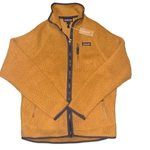 Patagonia Men's Retro Pile Fleece Jacket Zip Up Bear Brown Size Small NEW